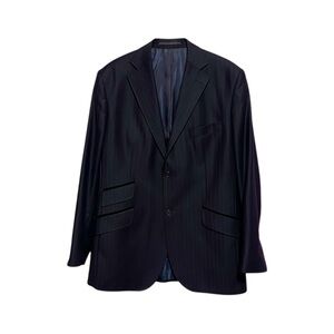 Ted Baker Endurance Blazer Men's 44R Black Blue Wool‎ Pinstripe Sports Coat